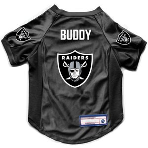 Littlearth NFL Personalized Stretch Dog & Cat Jersey, Las Vegas Raiders, Medium
