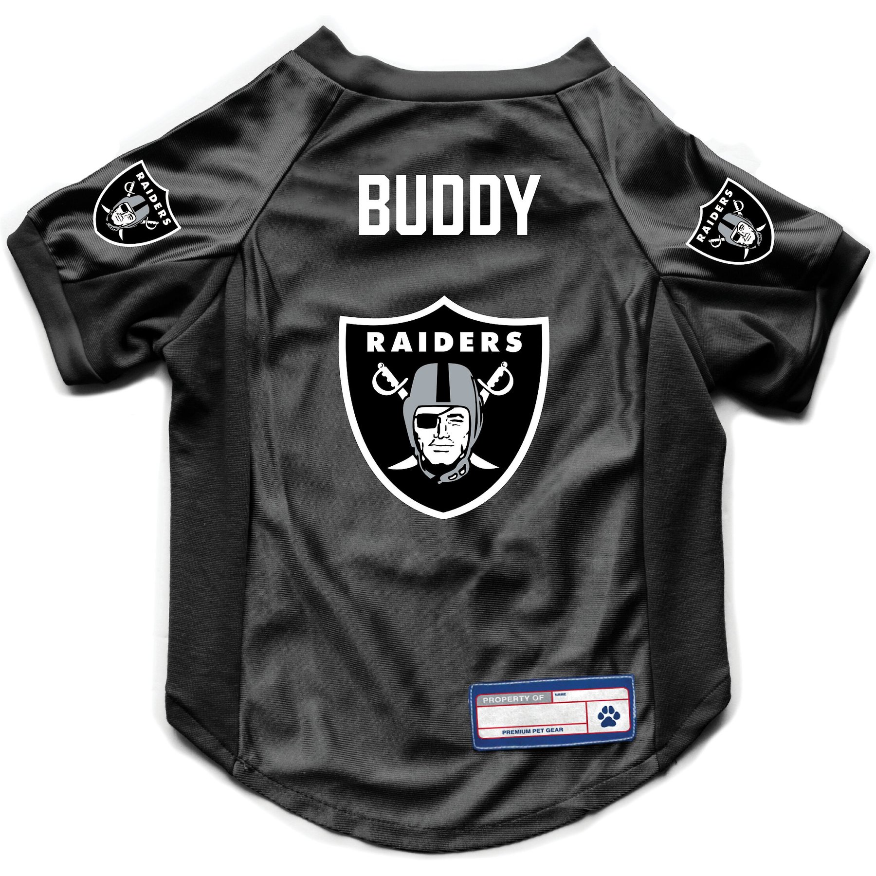 Littlearth NFL Personalized Stretch Dog & Cat Jersey, Las Vegas Raiders, X-Large