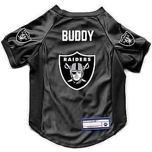 Littlearth NFL Personalized Stretch Dog & Cat Jersey, Las Vegas Raiders, X-Large