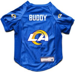 Littlearth NFL Personalized Stretch Dog & Cat Jersey, Los Angeles Rams, Small
