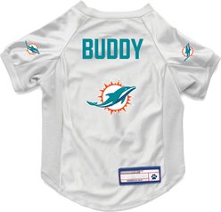 Littlearth NFL Personalized Stretch Dog & Cat Jersey, Miami Dolphins, Small