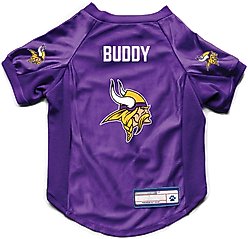 Littlearth NFL Personalized Stretch Dog & Cat Jersey, Minnesota Vikings, Large