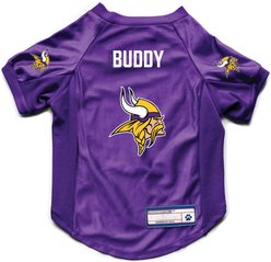 Littlearth NFL Personalized Stretch Dog & Cat Jersey, Minnesota Vikings, Medium