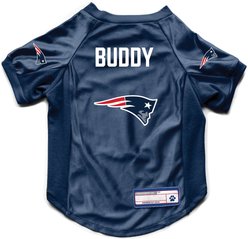 Littlearth NFL Personalized Stretch Dog & Cat Jersey, New England Patriots, Large