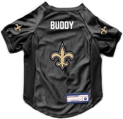 Littlearth NFL Personalized Stretch Dog & Cat Jersey, New Orleans Saints, Small slide 1 of 7