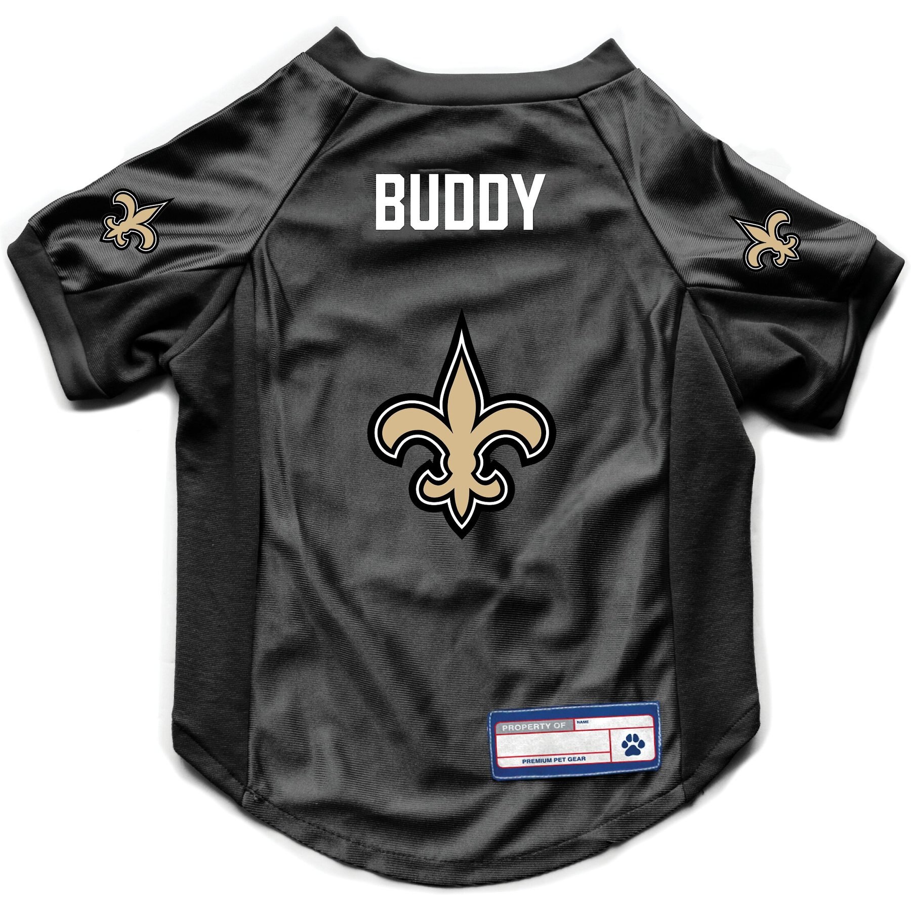 Littlearth NFL Personalized Stretch Dog & Cat Jersey, New Orleans Saints, X-Small