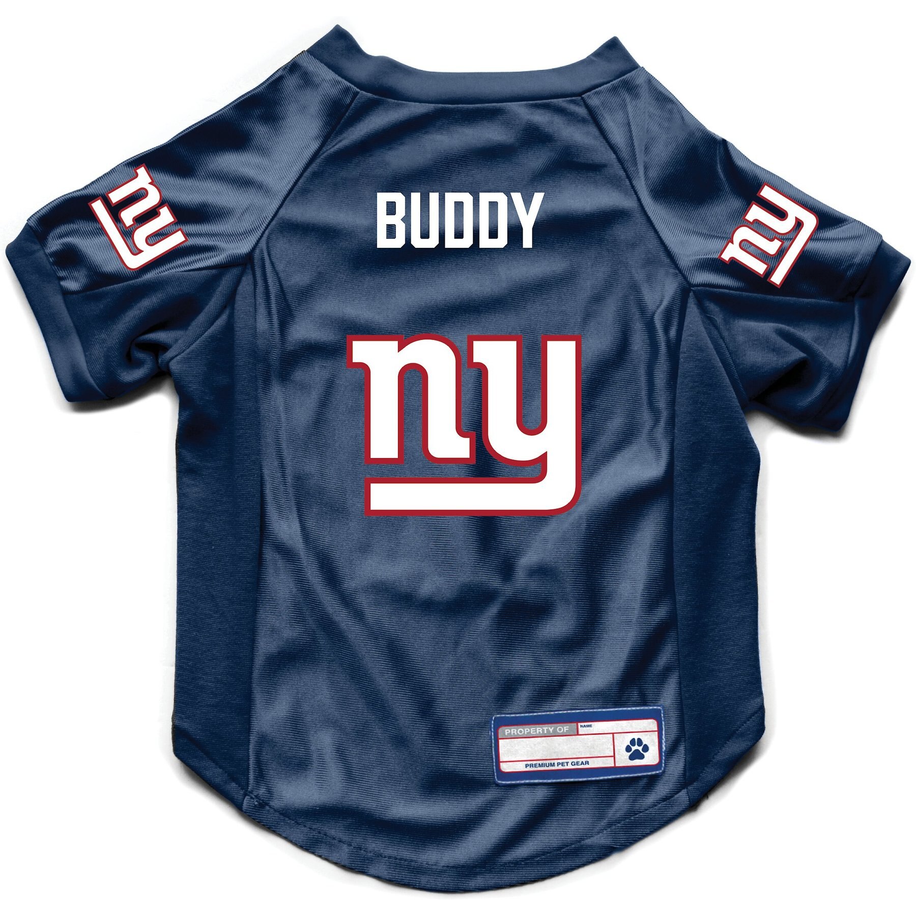 Littlearth NFL Personalized Stretch Dog & Cat Jersey, New York Giants, X-Small