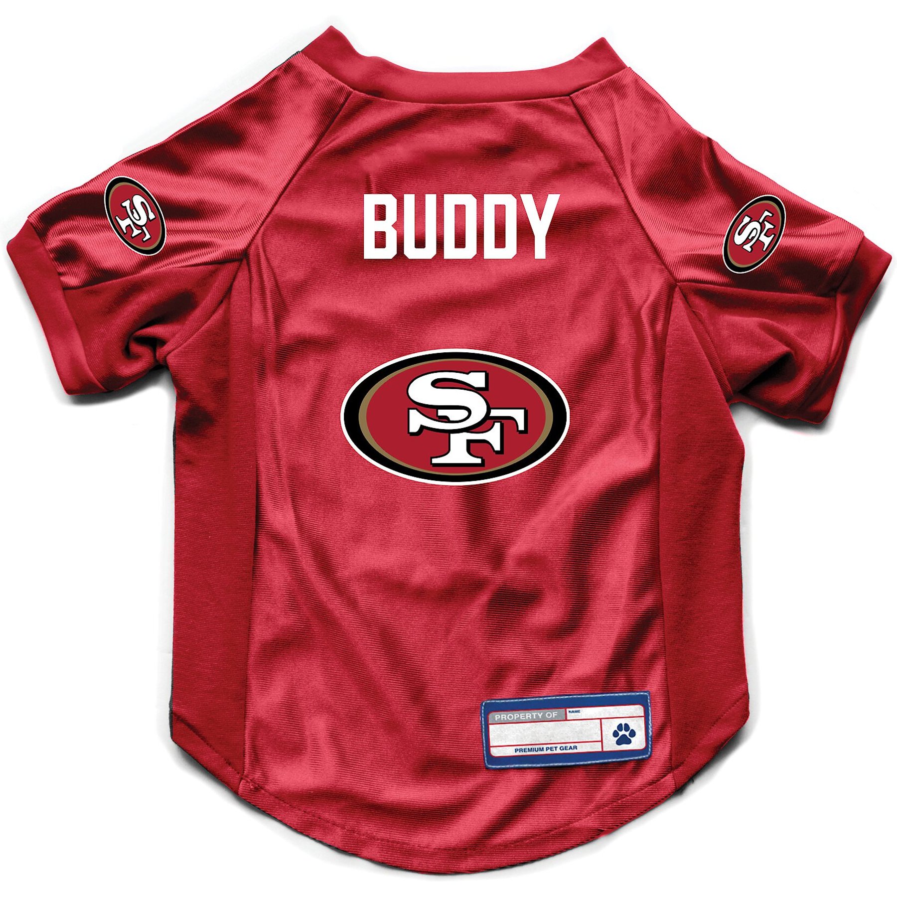 Littlearth NFL Personalized Stretch Dog & Cat Jersey, San Francisco 49ers, Medium