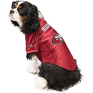Littlearth NFL Personalized Stretch Dog & Cat Jersey, San Francisco 49ers, Medium