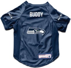 Littlearth NFL Personalized Stretch Dog & Cat Jersey, Seattle Seahawks, X-Large