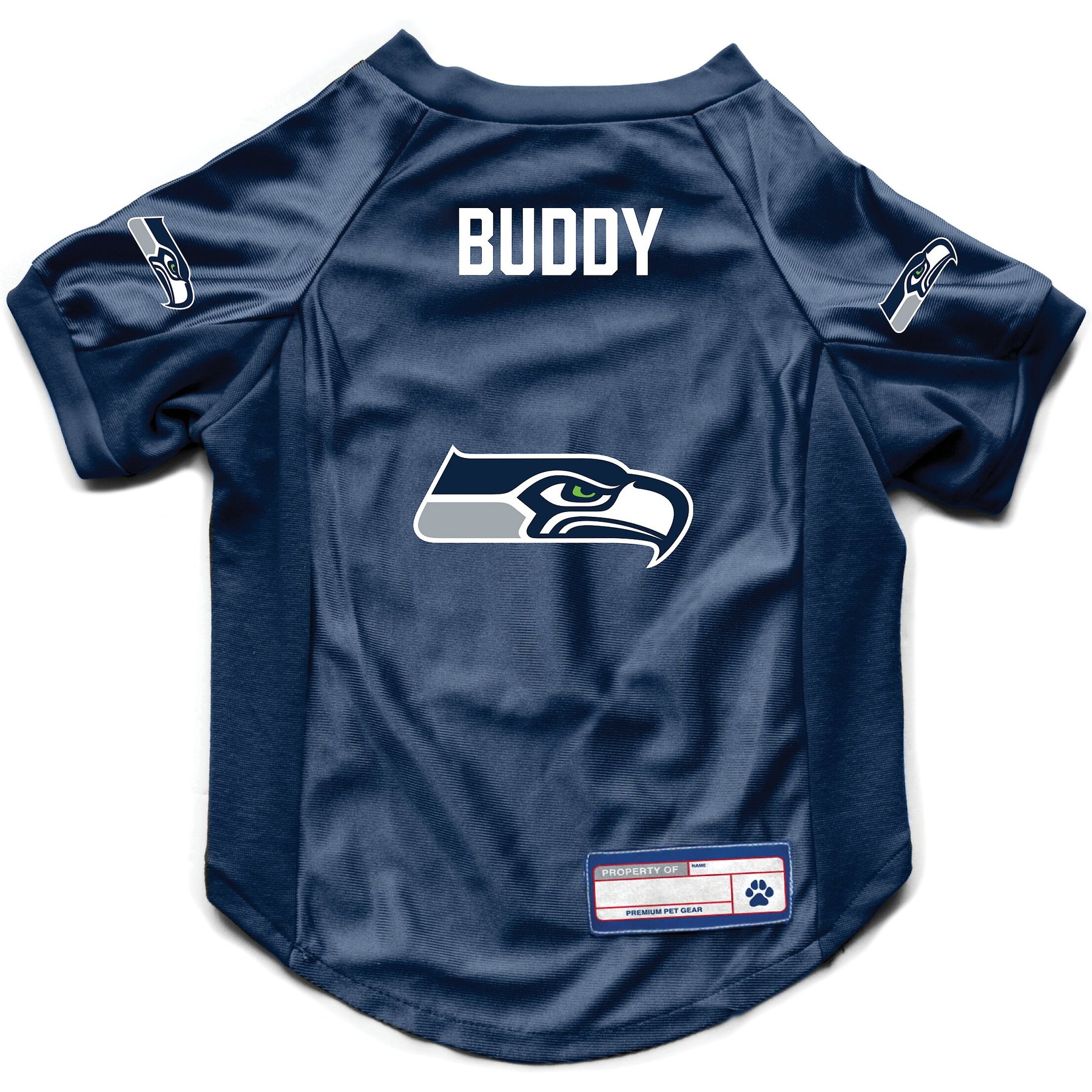 Littlearth NFL Personalized Stretch Dog & Cat Jersey, Seattle Seahawks, X-Large