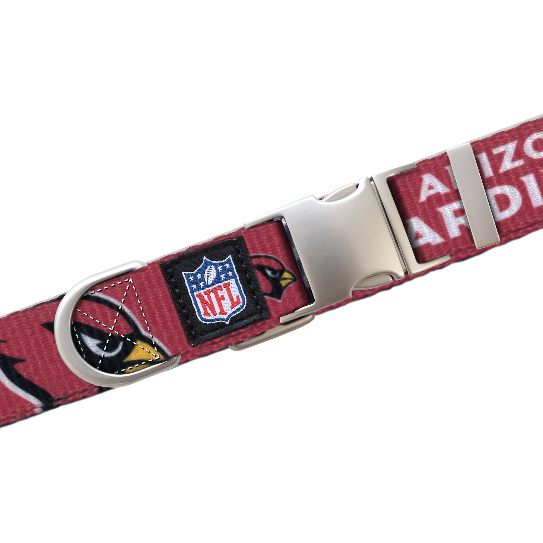 Littlearth NFL Premium Dog & Cat Collar, Arizona Cardinals, Large
