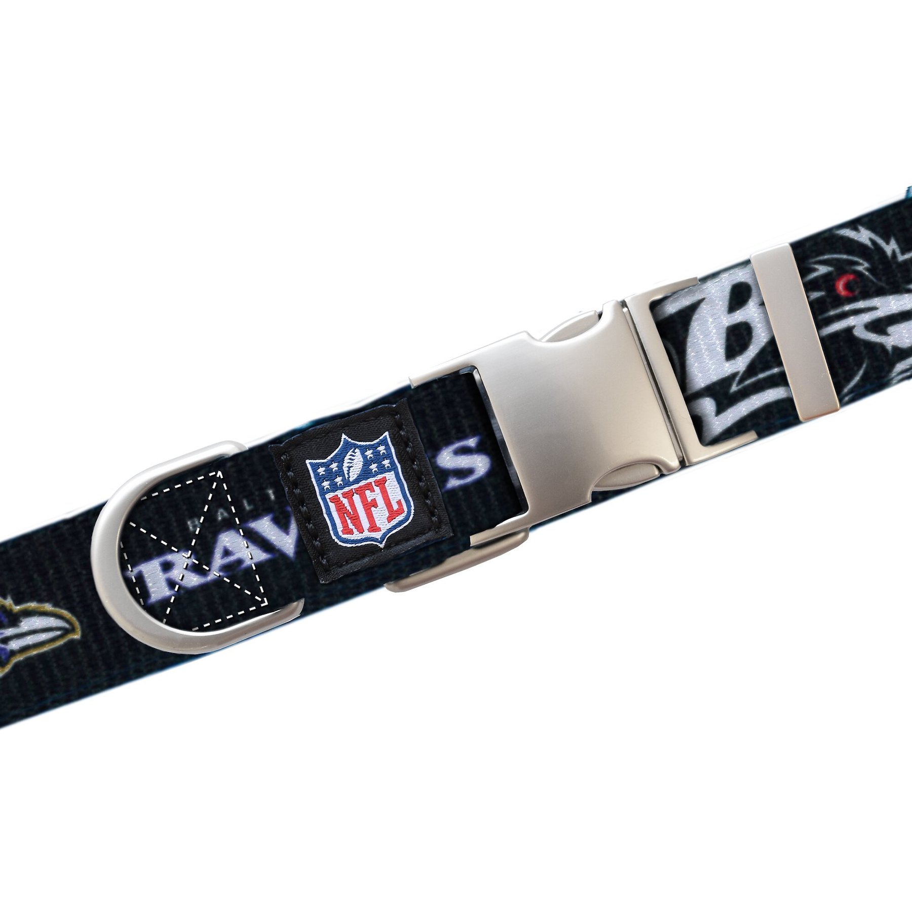 Littlearth NFL Premium Dog & Cat Collar, Baltimore Ravens, Medium
