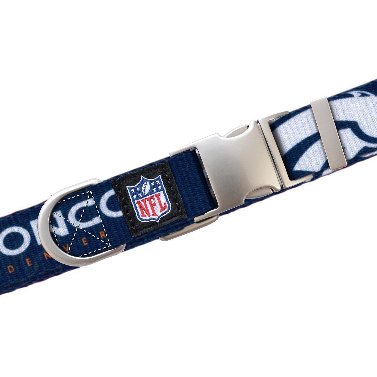 Littlearth NFL Premium Dog & Cat Collar, Denver Broncos, Small