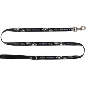 Littlearth NFL Premium Dog & Cat Lead, Baltimore Ravens, 3/4-in