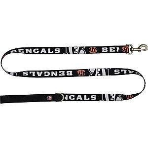 Littlearth NFL Premium Dog & Cat Lead, Cincinnati Bengals, 1-in