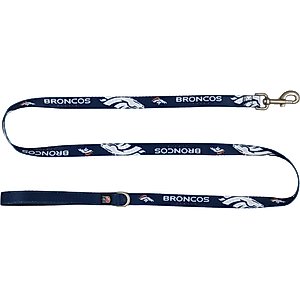 Littlearth NFL Premium Dog & Cat Lead, Denver Broncos, 3/4-in