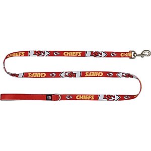 Littlearth NFL Premium Dog & Cat Lead, Kansas City Chiefs, 3/4-in
