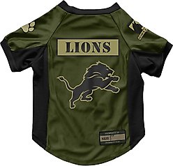 Littlearth NFL Valor Stretch Jersey for Dogs & Cats, Detroit Lions, Medium