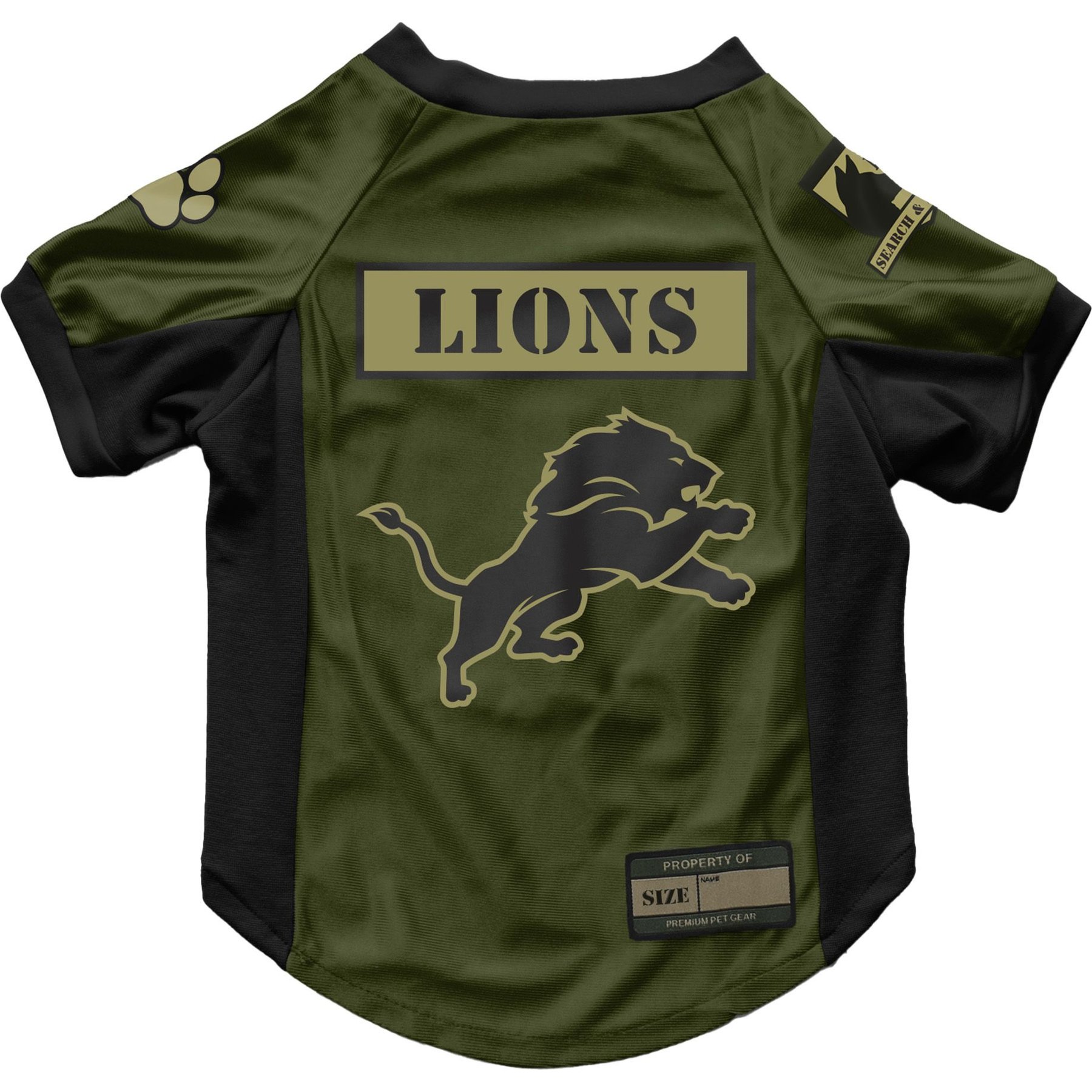 Littlearth NFL Valor Stretch Jersey for Dogs & Cats, Detroit Lions, Medium