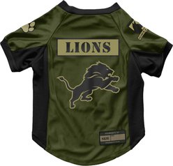 Littlearth NFL Valor Stretch Jersey for Dogs & Cats, Detroit Lions, Small