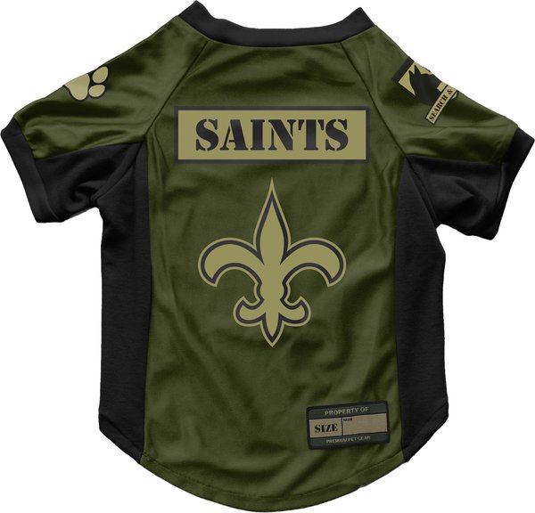 Show full view: Littlearth NFL Valor Stretch Jersey for Dogs & Cats, New Orleans Saints, Large slide 1 of 8