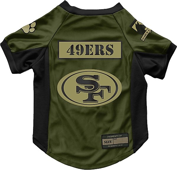 Show full view: Littlearth NFL Valor Stretch Jersey for Dogs & Cats, San Francisco 49ers, Small slide 1 of 8