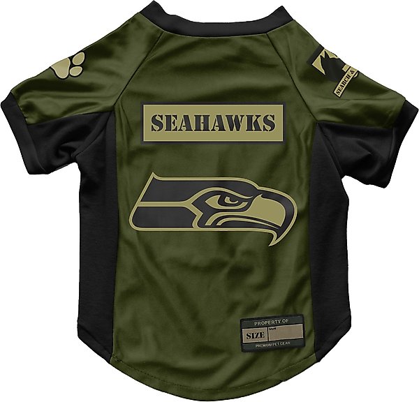 Show full view: Littlearth NFL Valor Stretch Jersey for Dogs & Cats, Seattle Seahawks, Medium slide 1 of 6