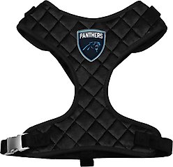 Littlearth NFL Velvet Dog Harness, Carolina Panthers, Large