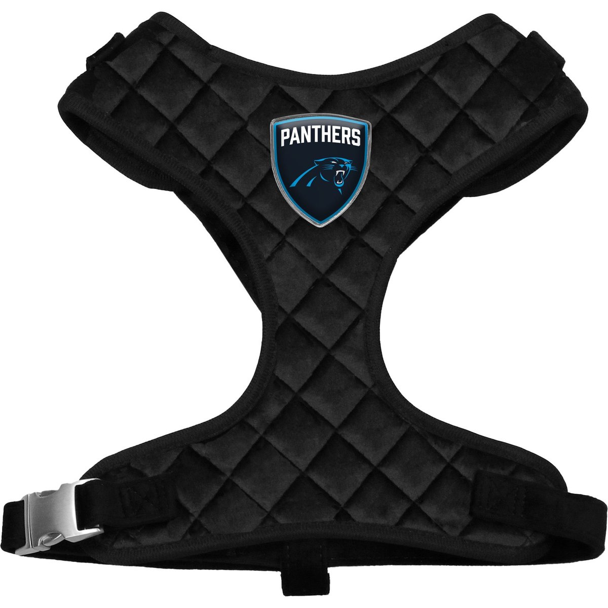 Littlearth NFL Velvet Dog Harness, Carolina Panthers, Large