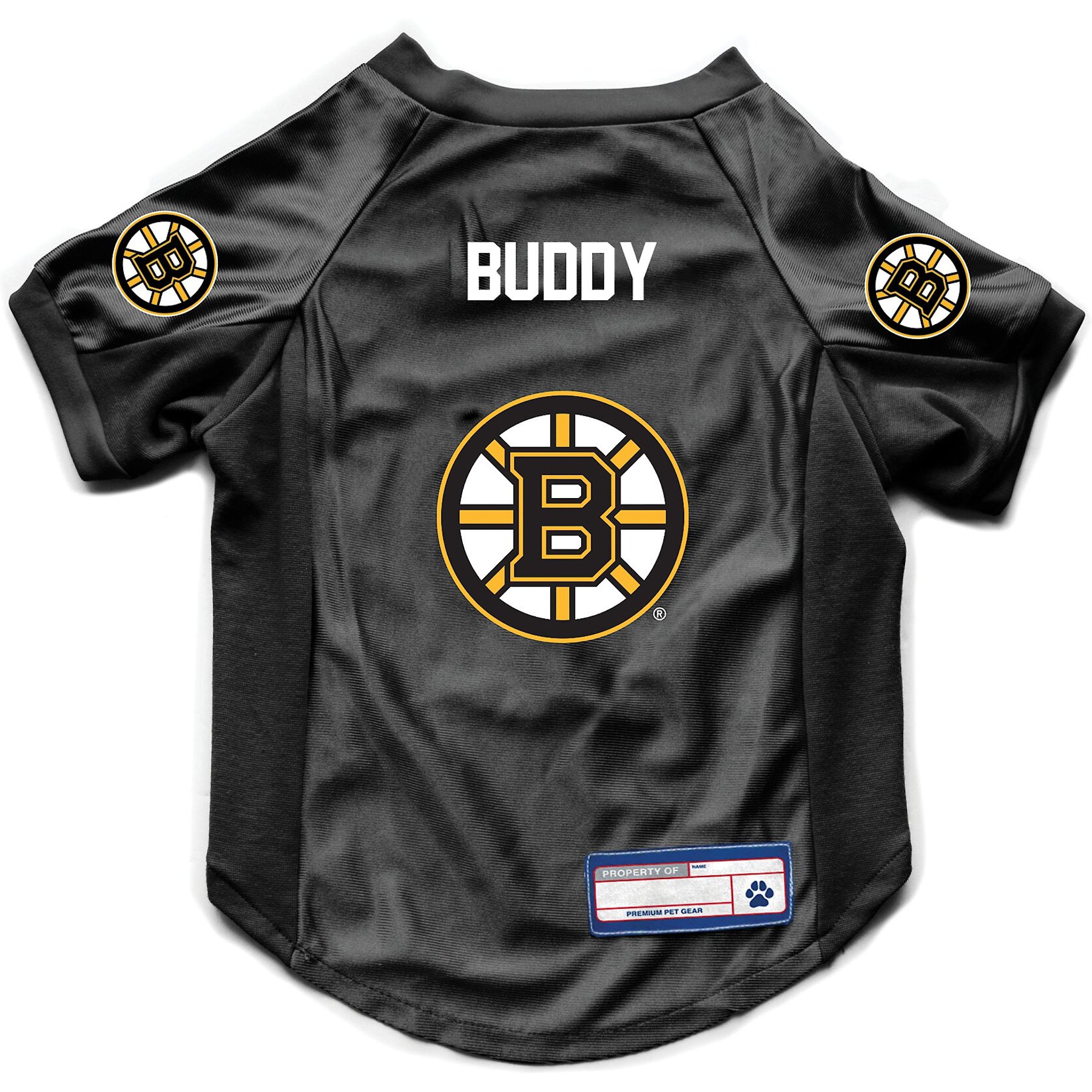 Littlearth NHL Personalized Stretch Dog & Cat Jersey, Boston Bruins, Small