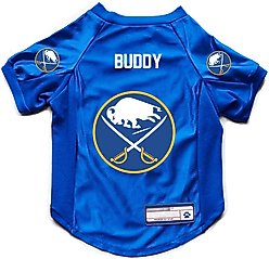 Littlearth NHL Personalized Stretch Dog & Cat Jersey, Buffalo Sabres, Large