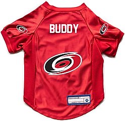 Littlearth NHL Personalized Stretch Dog & Cat Jersey, Carolina Hurricanes, Medium