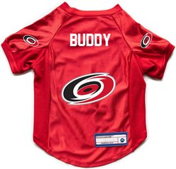 Littlearth NHL Personalized Stretch Dog & Cat Jersey, Carolina Hurricanes, X-Small