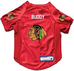 Littlearth NHL Personalized Stretch Dog & Cat Jersey, Chicago Blackhawks, Small