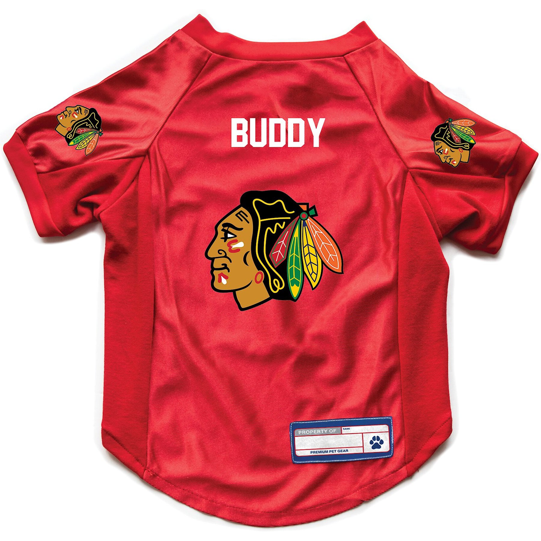 Littlearth NHL Personalized Stretch Dog & Cat Jersey, Chicago Blackhawks, X-Small