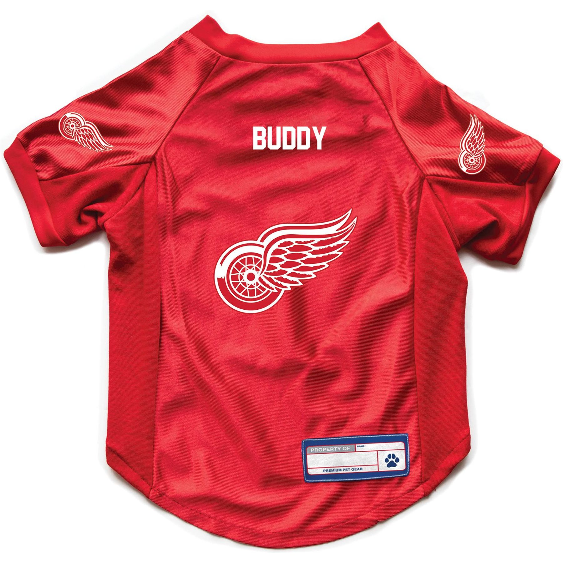 Littlearth NHL Personalized Stretch Dog & Cat Jersey, Detroit Red Wings, Large