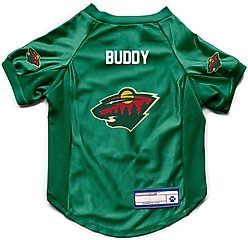 Littlearth NHL Personalized Stretch Dog & Cat Jersey, Minnesota Wild, X-Small