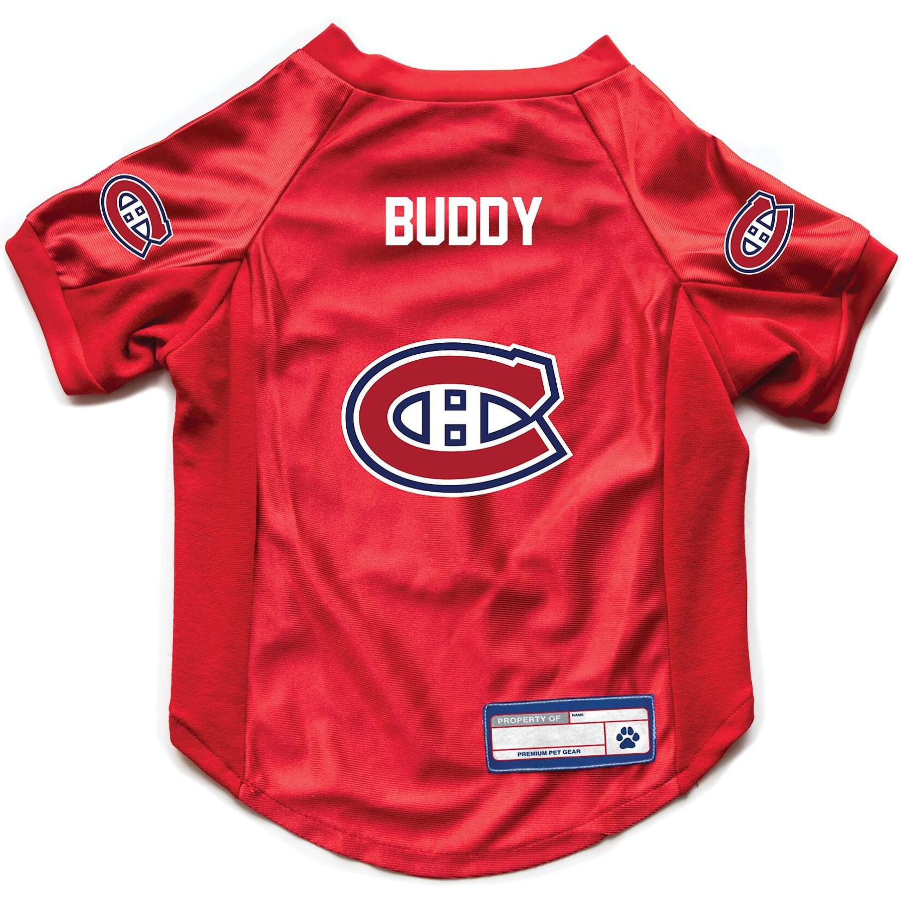 Littlearth NHL Personalized Stretch Dog & Cat Jersey, Montreal Canadiens, Medium