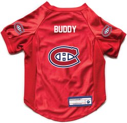 Littlearth NHL Personalized Stretch Dog & Cat Jersey, Montreal Canadiens, Small