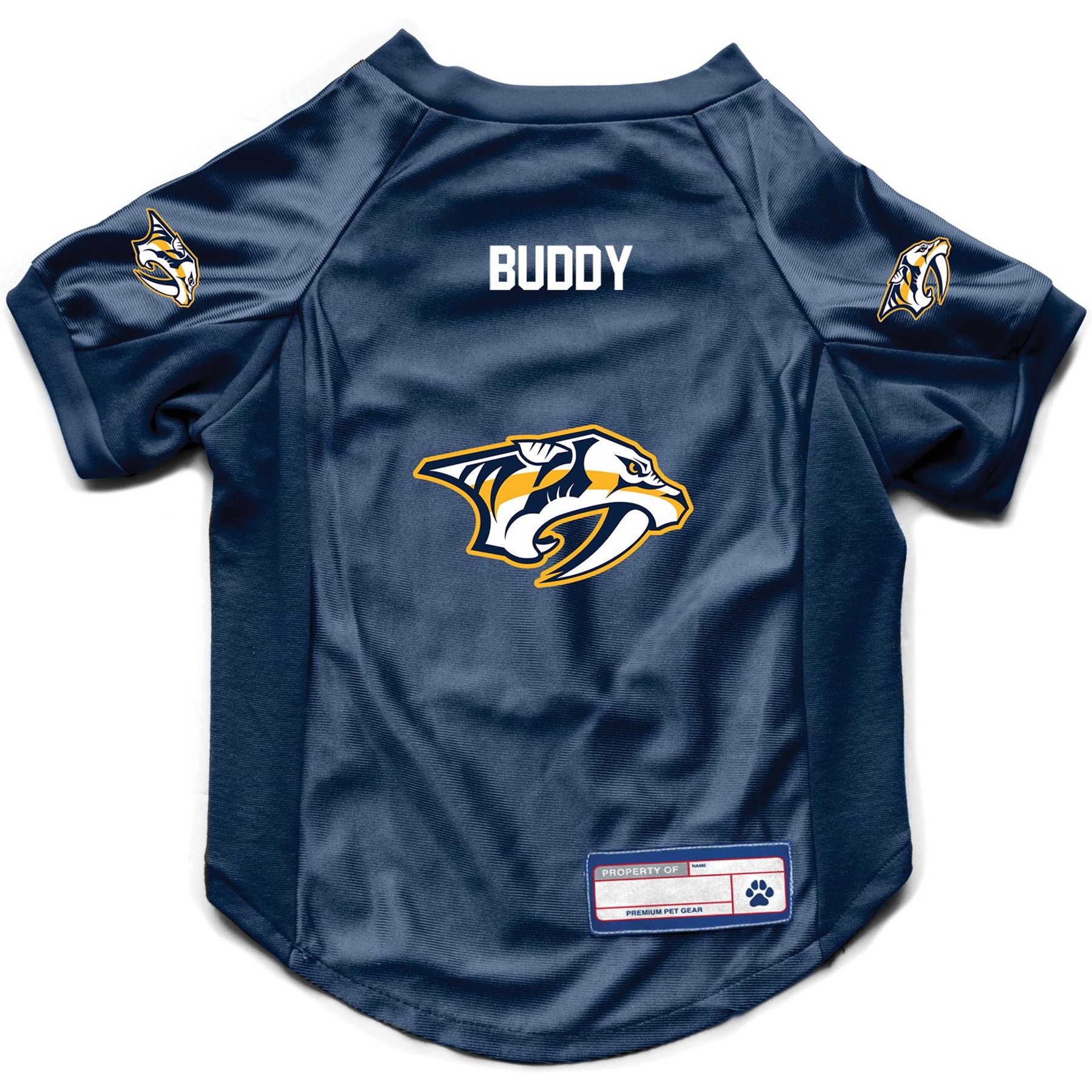 Littlearth NHL Personalized Stretch Dog & Cat Jersey, Nashville Predators, X-Small