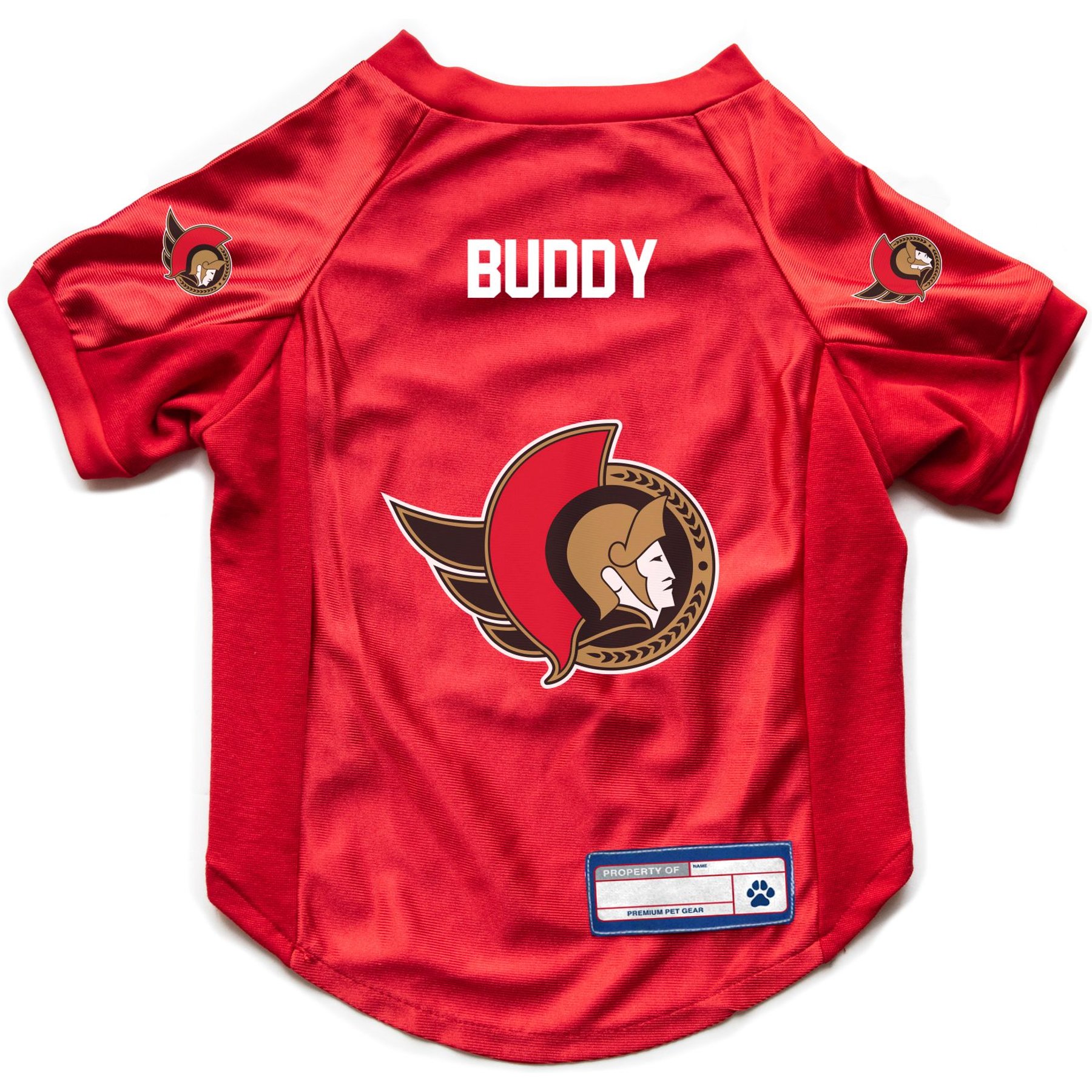 Littlearth NHL Personalized Stretch Dog & Cat Jersey, Ottawa Senators, X-Large