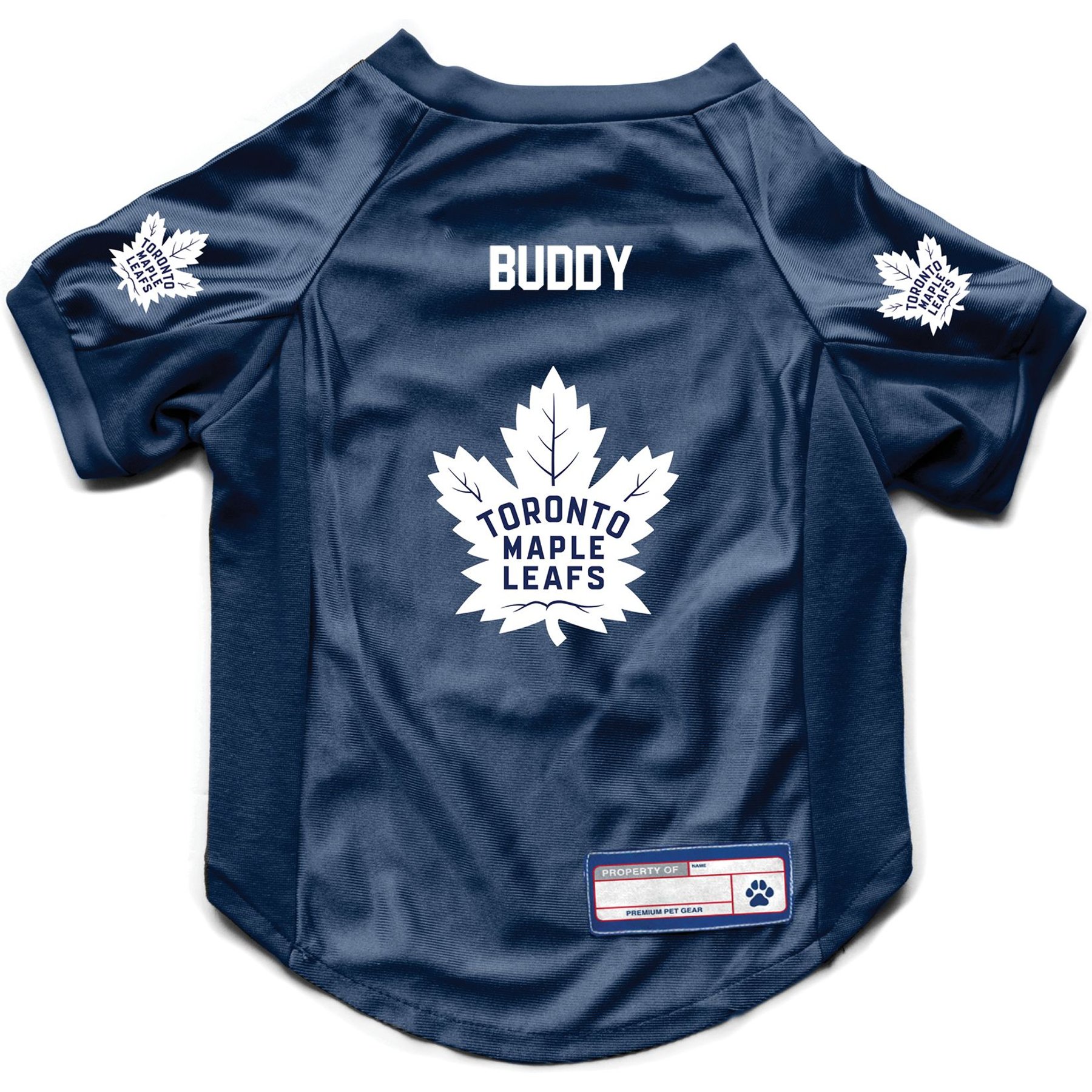 Littlearth NHL Personalized Stretch Dog & Cat Jersey, Toronto Maple Leafs, Medium