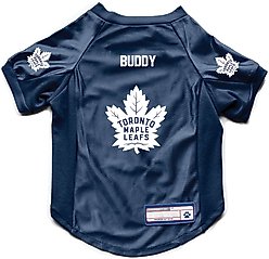 Littlearth NHL Personalized Stretch Dog & Cat Jersey, Toronto Maple Leafs, Small slide 1 of 6