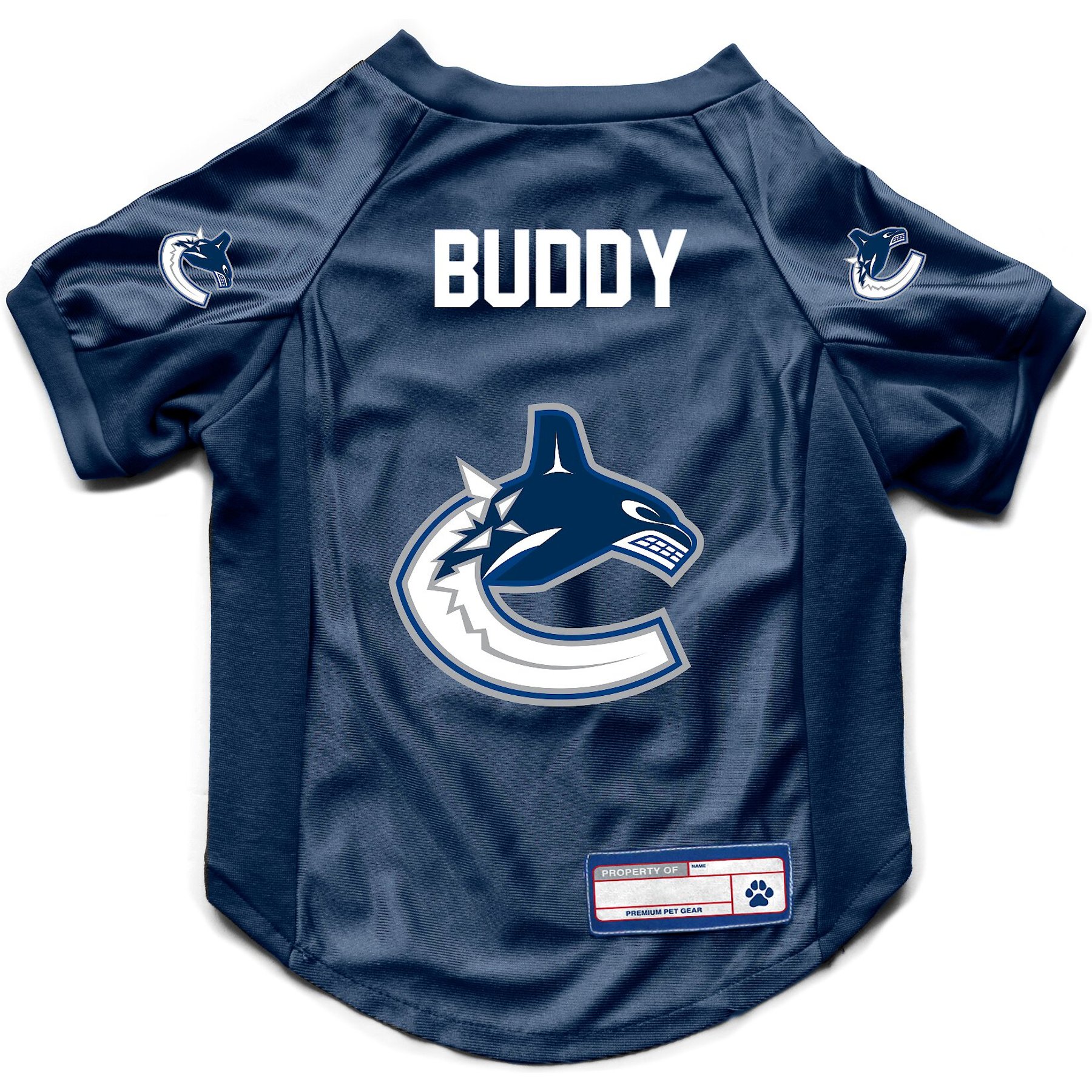 Littlearth NHL Personalized Stretch Dog & Cat Jersey, Vancouver Canucks, X-Small