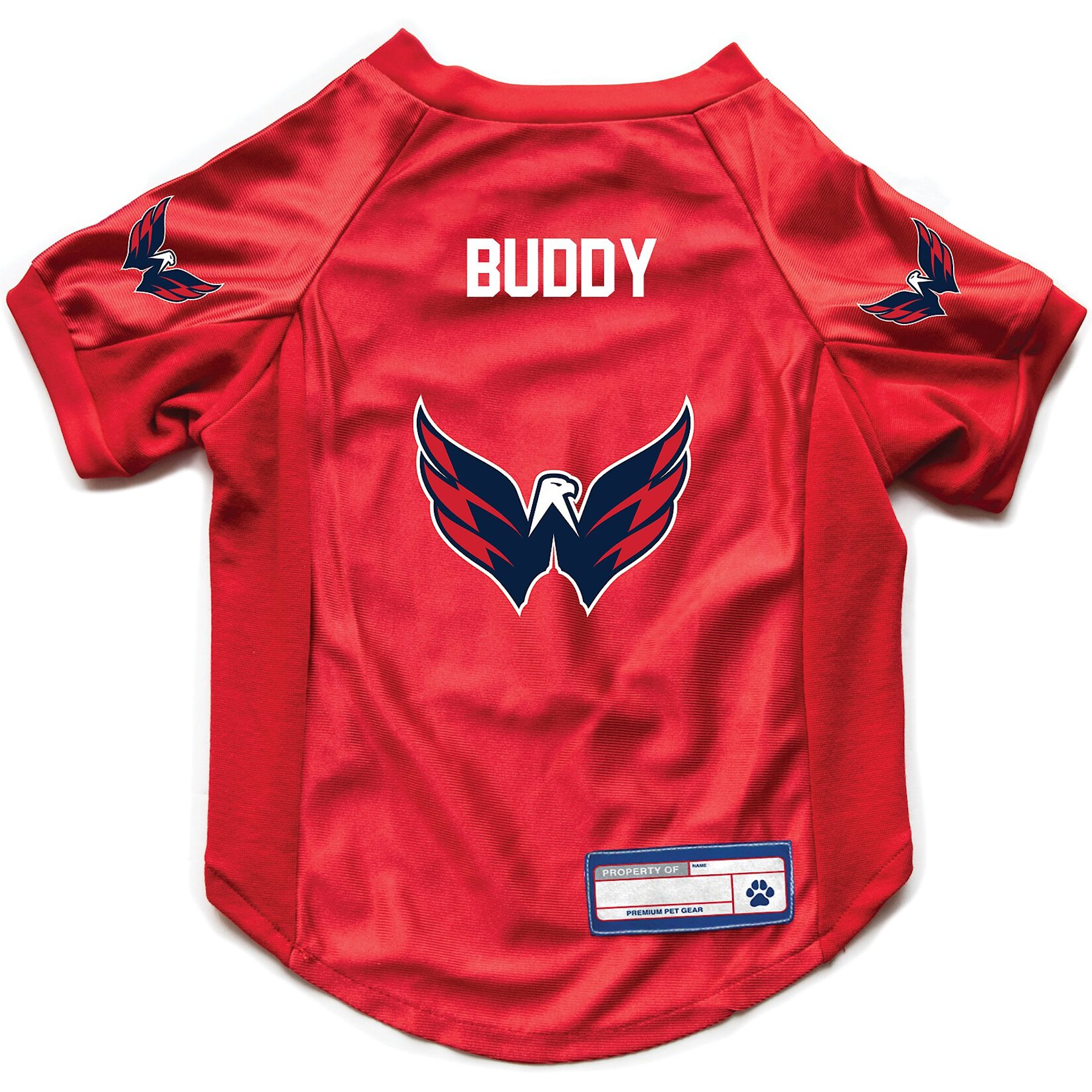Littlearth NHL Personalized Stretch Dog & Cat Jersey, Washington Capitals, Small
