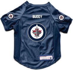 Littlearth NHL Personalized Stretch Dog & Cat Jersey, Winnipeg Jets, X-Large