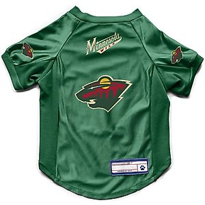 Littlearth NHL Stretch Dog & Cat Jersey, Minnesota Wild, Large