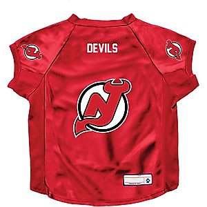 Littlearth NHL Stretch Dog & Cat Jersey, New Jersey Devils, Big Dog