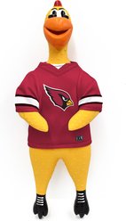Littlearth Rubber Chicken Squeaky Dog Chew Toy, Arizona Cardinals